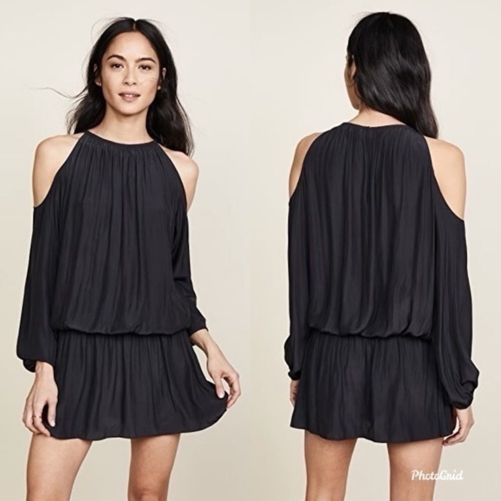 Ramy Brook Lauren Cold Shoulder Black  Mini Dress